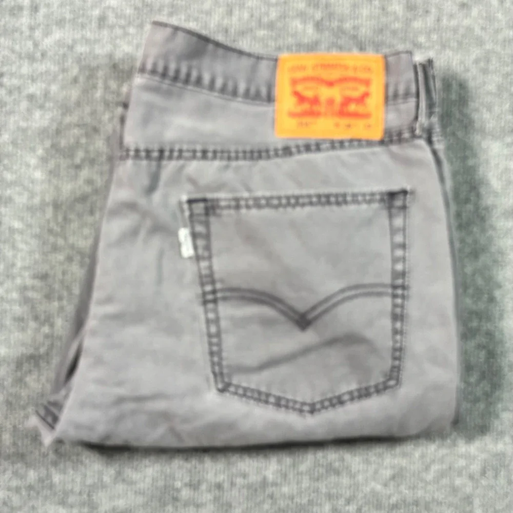 Levis 514 Straight Fit Pants Mens 36x32 Gray Stretch Twill Workwear Casual